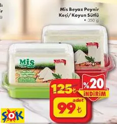 MİS BEYAZ PEYNİR KEÇİ/KOYUN SÜTLÜ 350 G
